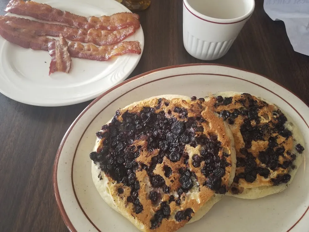Blueberry Pancakes & Bacon